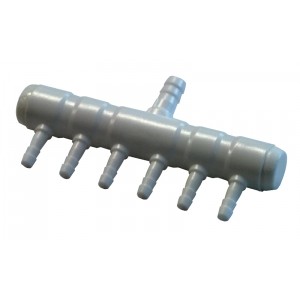 6  Outlet Plastic Air/Nutrient Manifold 4mm Output