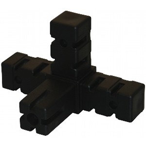 BUILDIT Black 4 Way Corner Connector - Single