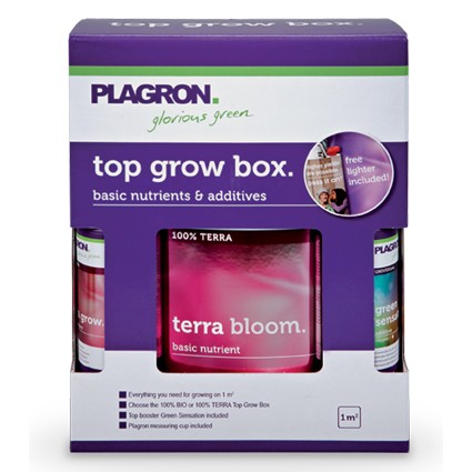 Top Grow Box 100% Terra - 1L Terra Bloom / 100ml Terra Grow / 100ml Power Roots / 100ml Pure Enzym / 100ml Green Sensation Plagron (Home Hydro)