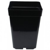 Square Pot 15cm (3L) - Easy draining black plastic square pot.