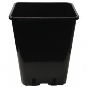 Square Pot 20cm (5.7L) - Easy draining black plastic square pot.