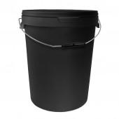 25L Round Black Bucket with Metal Handle &amp; Lid (Home Hydro)