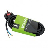 LUMii UK Power Lead - UK Plug to Crimped Bare Wires (3 x 0.75mm Strand) - 3m