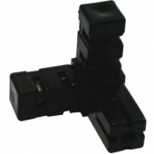 BUILDIT Black 3 Way Corner Connector - Pack of Two (Home Hydro)