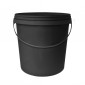 20L Round Black Bucket with PLASTIC Handle & Lid