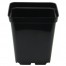 Square Pot 10cm (0.7L) - Easy draining black plastic square pot.